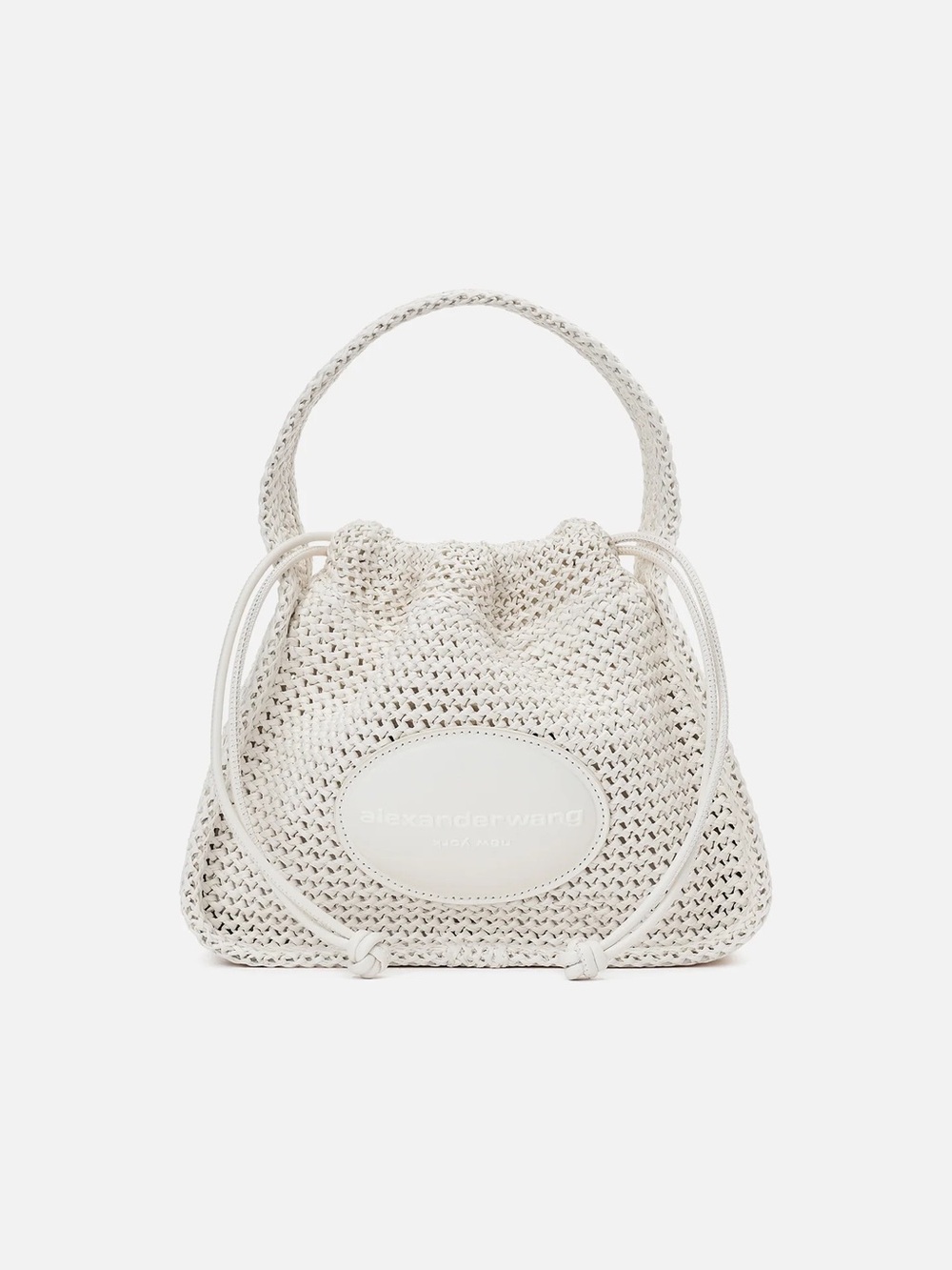 Alexander Wang Ryan Small White Raffia Drawstring Top-Handle Bag - like new
